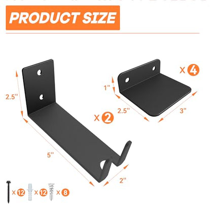 Ultrawall Wall Mount Bike Pedal Hanger, Heavy-Duty Horizontal Bike Rack for Garage, Indoor Bike Hanger, Holds Up to 70 lbs, 2 Pack - style: Hold 2 Bikes