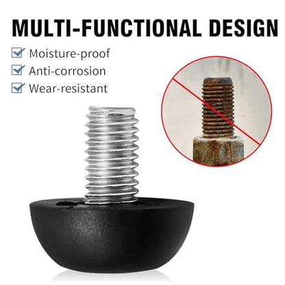 8mm x 1.25 M8 Adjustable Furniture Leg Leveler, Thread Screw in Furniture Leveling Feet Glides, Outdoor Stainless Steel Leveling Feet Glides for Table Chairs Cabinet and Stool (18)