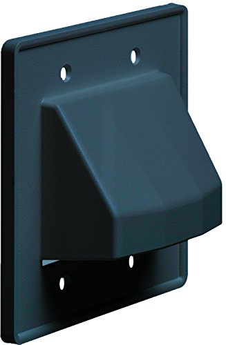 Arlington CE2BL-1 Recessed Cable Wall Plate, Reversible, Paintable, 2-Gang, Black - color: Black, size: 2-Gang; 1-Pack