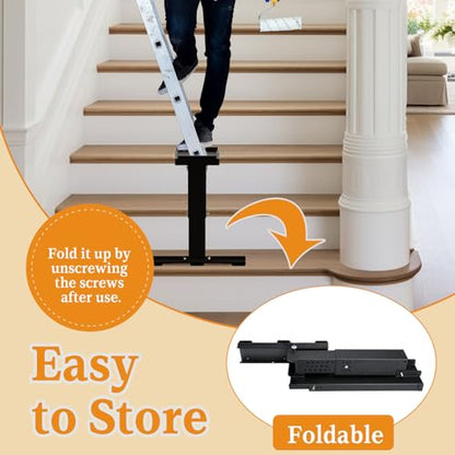Heavy Duty Foldable Ladder Leveler for Stairs, Large Ladder Extender for Stairs with Slip-Resistant Gripping Pads, 13.5-21" Height Adjustable Ladder Extender Pro, Suitable for Painting Jobs
