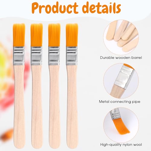 12 Pcs 5 x 0.5 Inch Nylon Flat Wall Paint Brush, Soft Bristle Paint-Brush, Small Paint Brushes for Touch Up, Trim Painting Brush with Wooden Handle, Trim Painting Tool for Walls, Cabinets, Fences