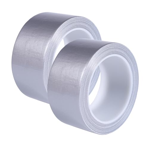 Duct Tape Heavy Duty Silver 2 Pack - High-Tack Adhesive Waterproof Tape for Rough Surfaces & Wood Metal - No Tool Hand Tearable for Home Repair, Camping & HVAC - 2 Inch x 20 Yards - color: Silver