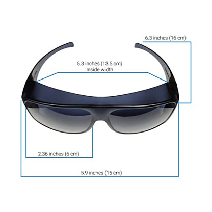 Fit Over Sunglasses, Smoke Color, 100% UVA/UVB Protection; Polycarbonate Lenses