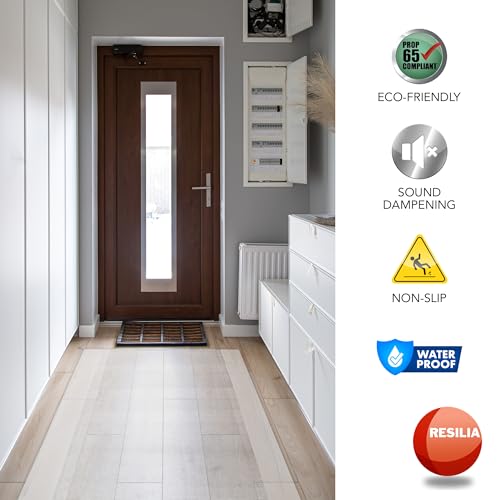 RESILIA Premium Clear Floor Protector Mat – Heavy-Duty Plastic Vinyl Covering for Hardwood, Tile, or Laminate Floors, Table, or Desk –American Modern Pattern 27" x 25' Waterproof Roll, Made in USA - size: 2'3" x 25'