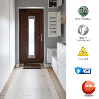 RESILIA Premium Clear Floor Protector Mat – Heavy-Duty Plastic Vinyl Covering for Hardwood, Tile, or Laminate Floors, Table, or Desk –American Modern Pattern 27" x 3' Waterproof Roll, Made in USA - size: 27" x 3'