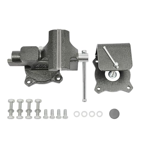 Bench Vise, 4.5"/6" Heavy Duty Cast Iron Workbench Vise with Anvil, 2-in-1 270-Degree Swivel Multipurpose Vise, Table Clamp for Woodworking Drilling, Pipe Cutting, Welding and DIY (4.5in) - size: 4.5in