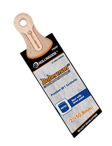 ROLLINGDOG 2 Inch Trim Brush - Short Handle Angled Paint Brush for Painting Walls, Furniture, Cutting in, Trim, Detail Painting - color: Wooden Handle(pack of 1)