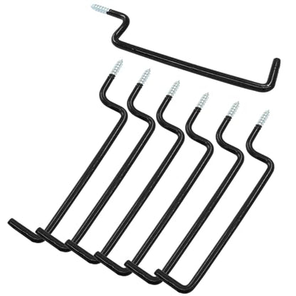 10 Pcs Screw in Ladder Hook Black Screw-in Garage Hooks 20.7cm/8.15" Bicycle Wall Mounted Hooks for Hanging Bike, Ladder, and Folding Chair - color: Black