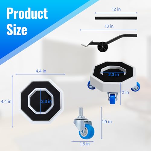 New Upgrade Furniture Sliders, Furniture Lift Heavy Duty Furniture Moving System with Roller Dolly Set Mover Tool Set750LBS- 4 Hexagonal Sliders with 4 Blue Wheels and Moving Rod - size: 770LBS