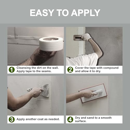 2 Packs Drywall Joint Repair Kit Self Adhesive Fiberglass Drywall Repair Patch Wall Holes Repair Kit Self Adhesive Fiberglass Wall Crack Repair Patch(2 Rolls of 2 Inch x 66 Feet) - size: 2 Packs-2 in x 66 Ft