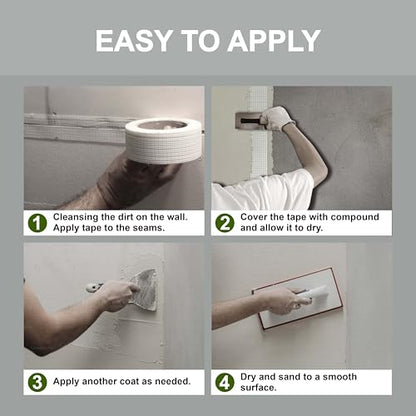 2 Packs Drywall Joint Repair Kit Self Adhesive Fiberglass Drywall Repair Patch Wall Holes Repair Kit Self Adhesive Fiberglass Wall Crack Repair Patch(2 Rolls of 2 Inch x 66 Feet) - size: 2 Packs-2 in x 66 Ft