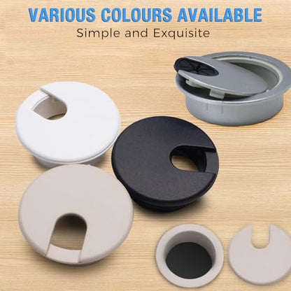 Desk Grommet 2" (50 mm), Desk Cord Hole Cover, Cable Grommet ABS Plastic, Desk Hole Grommet for Office and Home Table Cable, Detachable Cable Cord Organizer (White 4 Pcs) - size: 2" (50 mm), style: 4 pcs White