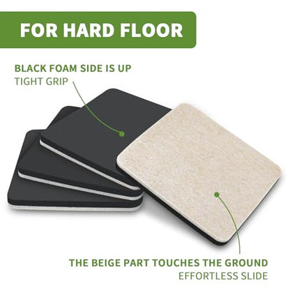 Furniture Sliders for Hardwood Floors 8 PCS - 5 inch Square Sliders for Moving Furniture – Felt Furniture Pads for Hardwood Floors - size: 8 PCS 5'' Beige