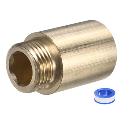 M METERXITY Shower Head Extension Arm, Brass G1/2 Male to Female Extension Pipe Fitting Adapter with PTFE Thread Seal Tape for Shower/Faucet, Pipe Plumbing Coupler 1.57"/40mm 1-Pack - size: 1.57"/40mm