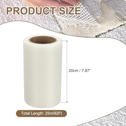 PATIKIL Drywall Repair Mesh Tape, 8 inch x 82 ft Fiberglass Repair Patch Self-Adhesive Dry Wall Joint Tapes 6 Mesh Wall Hole Crack and Seam Patch, White - size: 8 inch x 82 Feet