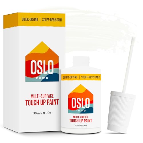 Touch Up Paint, Bright White, 1oz, Satin, w/brush in bottle, Quick drying, for Home repairs, Kitchen Cabinets, Furniture - color: Bright White, size: 1 Fl Oz (Pack of 1)