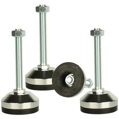 Heavy Duty Leveling Screw Leg,Leg Leveler 2.36" Dia Base,Adjustable Leveling feet M12 Thread, 1300 Lb Capacity,Capacity for Workbench, Machine, Cabinet, (D60xM12x100,4 Pcs,Black) - size: D60xM12x100,4 Pcs