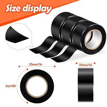 Amylove 6 Roll Waterproof Self Fusing Silicone Tape 1 Inch x 10 ft Black Leakproof Seal Hose Pipe Repair Tape for Water Emergency Pipeline Plumbing Repair Cable Winding Insulating