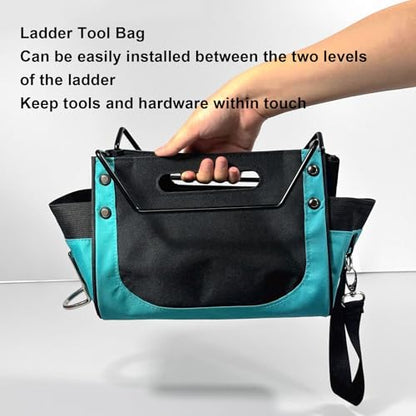 Ladder Tool Holder, Folding Oxford Cloth Ladder Bag, Portable Heavy Duty Bag Organizer Accessories, 44.09lb Capacity Compact Repair Work Tool Organizers, 26x18x20cm