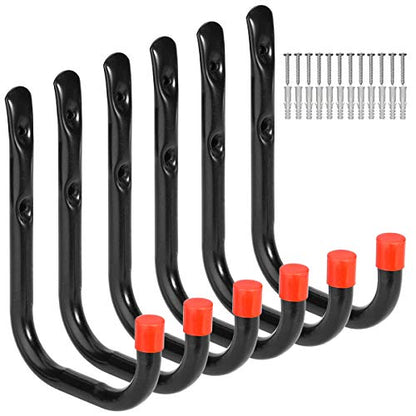 Heavy Duty Garage Storage Hooks, Wall Mount Storage Utility Hangers for Ladders, Bike and Garden Tools (7.9Inch x 5.9Inch) - size: 7.9Inch x 5.9Inch