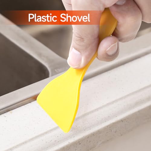 Stainless Silicone Caulking Tools Kit,Set of 13pcs Sealant Finishing Tool Grout Scraper,Putty Knives,5 Silicone Pads,Sink Joint Caulk Remover with 3pcs Glass Glue Angle Scraper