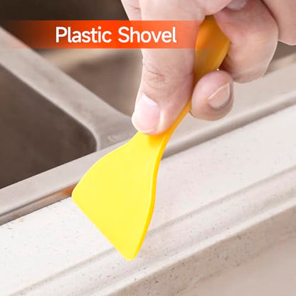 Stainless Silicone Caulking Tools Kit,Set of 13pcs Sealant Finishing Tool Grout Scraper,Putty Knives,5 Silicone Pads,Sink Joint Caulk Remover with 3pcs Glass Glue Angle Scraper