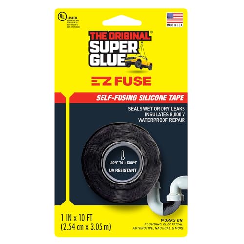 Super Glue The Original 15408 E-Z Fuse Tape, black, 1 inches width x 10 feet length - size: 1 Count (Pack of 1)