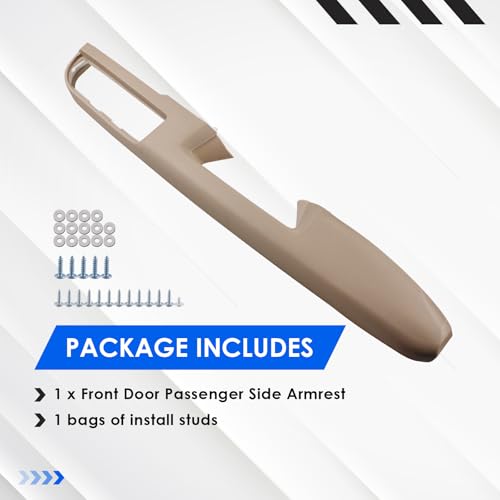 80995 Passenger Side Front Armrest Repair Kit with Door Handle (Right) 27inch Compatible with Chevrolet Chevy GMC Sierra Tahoe Suburban Silverado 2010-2014 Replace OE# 84127280 - color: Tan, size: Passenger Side