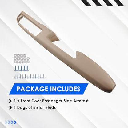 80995 Passenger Side Front Armrest Repair Kit with Door Handle (Right) 27inch Compatible with Chevrolet Chevy GMC Sierra Tahoe Suburban Silverado 2010-2014 Replace OE# 84127280 - color: Tan, size: Passenger Side