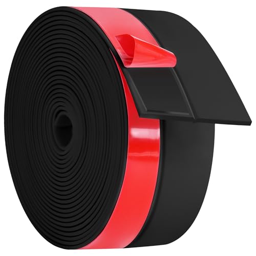ToLanbbt Weather Stripping Silicone Door Seal Strip 3 in x 20 ft Door Draft Stopper Self Adhesive Tape, Side & Bottom Gaps Insulation Strip for Glass Shower Sliding Window, Black - color: Black, size: 3IN x 20FT