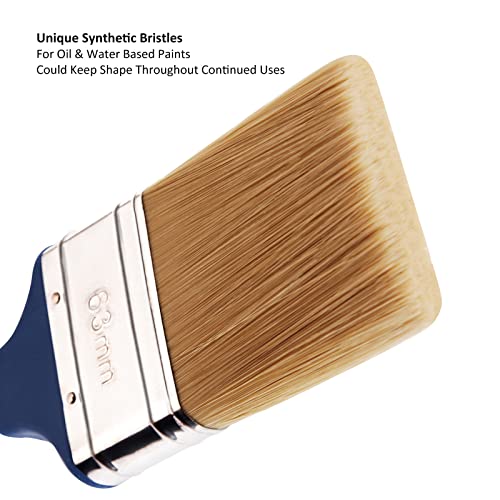 Genixart Extendable Paint Brushes for Walls & Ceiling, Multi Angle Adjustable Masonry Paint Brush for Fence Stain & Wood Varnish (3 Pack)
