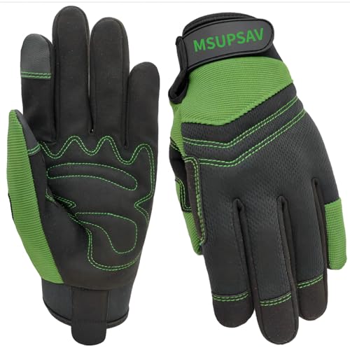 Thorn Proof&Puncture Resistant Gardening Gloves with Grip,Garden Glove for Women, Leather Yard Work Gifts - color: 1 Pair Per Pack-green Work Gloves, size: Medium