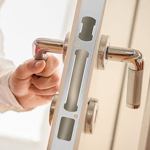 2Pcs Door Security Strike Plates 10.23X1.18In Stainless Steel Door Lock Reinforcement Plate for Home Security and Door Jam Reinforcement Easy Installation