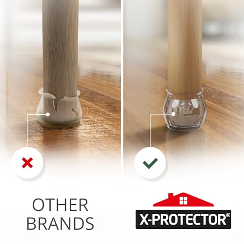 X-Protector Silicone Chair Leg Floor Protectors with Non-Slip Bottom - 16 PCS - Anti-Slip Chair Leg Covers - Non-Skid Furniture Leg Caps - Furniture Pads for 1.4-1.8" Round & 1.1-1.4" Square Legs! - size: 1.4" - 1.8"