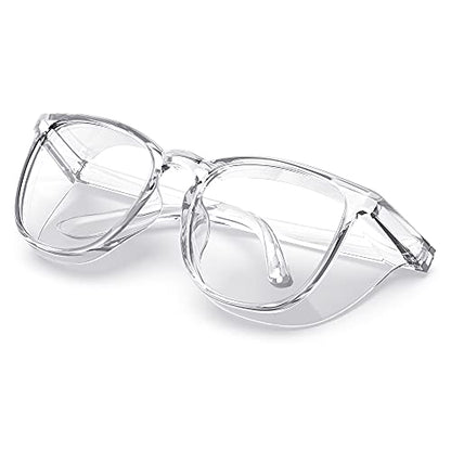 TOREGE Eye Protection Glasses,Fashionable Safety Glasses With Clear No Fog Lenses,Great Safety Goggles For Men&Women(Transparent White&Clear Lens) - color: Transparent White&clear Lens