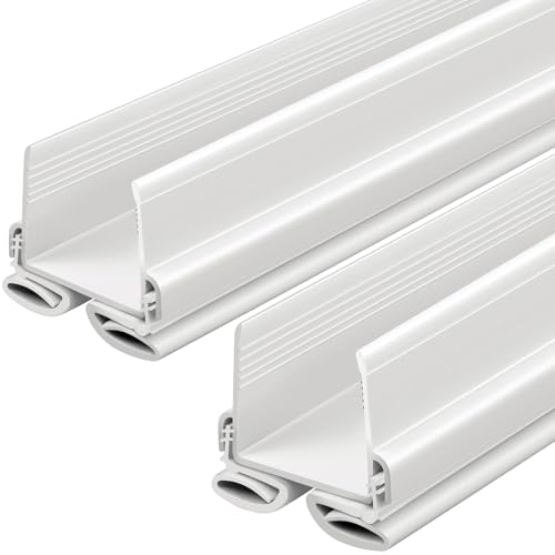 Yaocom 2 White 32 Inch Vinyl U-Shape Door Bottom Seal, Slide on Weatherstrip Interior Door Bottom to Block Light and Reduce Noise Fits 32 x 1-3/8 Doors, Fills 1/2 1-1/2 Gaps - color: White
