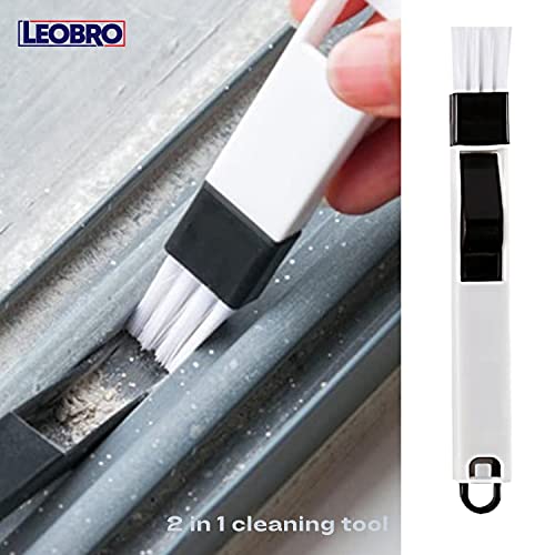 LEOBRO Groove Gap Cleaning Tools, Handheld Door and Window Track Brushes, Air Conditioning Shutter Cleaner, Pack of 4