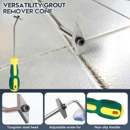 33 Pack Grout Removal Tool Kit, Tile & Caulk Remover Tools with Grout Saws, Scrapers & Blades - Ideal for Floor Tile Grout Cleaning, Bath & Shower