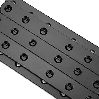 Sumnacon 8 Pcs Stainless Steel Flat Plates - 6 Inch Heavy Duty Mending Plate Straight Corner Brace Brackets Connector Furniture Repair Fixing Joint with Screws, Black - size: 6 Inch Black