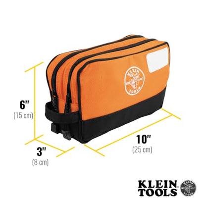Klein Tools Tool Pouch, Dual Compartments, Heavy-Duty Tool Bag Organizer, Multipurpose Bag