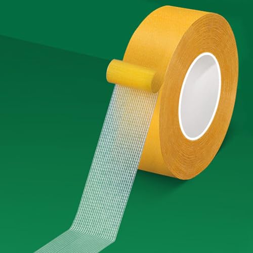 CHENYA Double Sided Tape Heavy Duty,1" X 66 Ft,High Tack Strong Wall Adhesive with Fiberglass Mesh,Super Sticky Resistente Clear Strong Mounting Tape for Crafts,Carpet,Picture - size: 1" x 66FT
