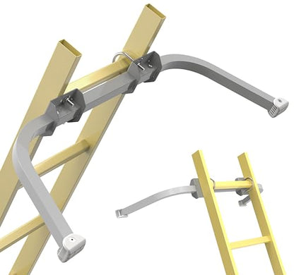 Ladder Stabilizer Accessory for Roof Gutter, Wing Span/Wall Ladder Standoff, Heavy Duty Extension Ladder Stabilizer, Easy Use, 375 lbs Weight Rating - color: Silver/Gray