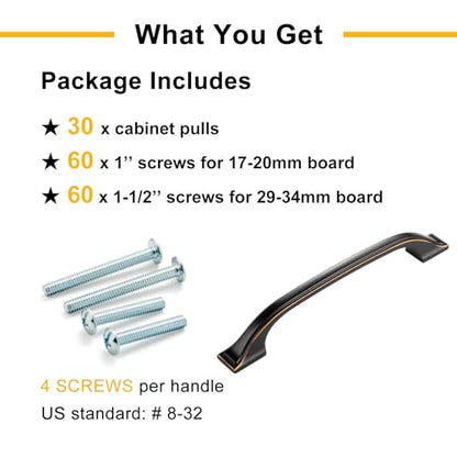 30 Pack Oil Rubbed Bronze Cabinet Pulls 3 Inch Brushed Bronze Cabinet Handles Bronze Hardware for Kitchen Cabinets 8222 Drawers Bedroom Dresser Bathroom Vanity Cupboard - color: Oil Rubbed Bronze, size: 3 Inches, style: 30 Pack Arch Pull