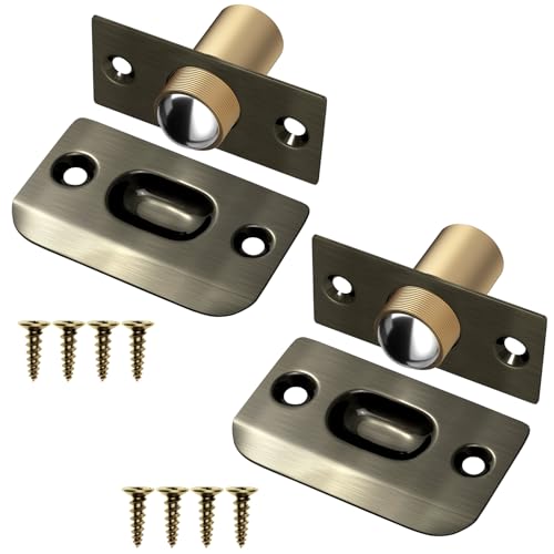 Ball Catch Door Hardware Jiayi 2 Pack Door Ball Catch for Top of French Door Latch Adjustable Ball Catch Drive in Ball Latch for Invisible Pantry Ball Bearing Door Latch Bronze - color: Bronze, size: 2 Pack