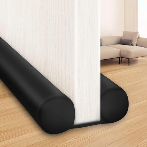 MAXTID Large Door Draft Stopper for Bottom of Doors 36” Under Door Sweep Noise Blocker Black Gap Stoppers Adjustable Doors Seal Sweep Guard Draft, Window Breeze Stoppers, Home Essentials Gadgets - color: Black, size: 36" (Up to 1.7" Gaps)