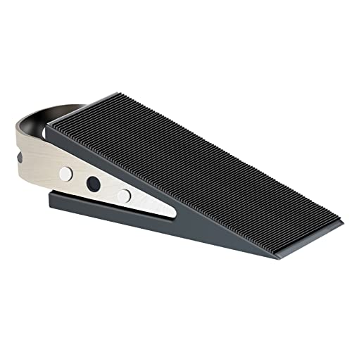 Shackcom Rubber Door Stopper Wedge, 1 Pack Black Heavy Duty Door Stop Suitable for All Floor Types, with Stainless Steel Hangers for Easy Storage, Prevents Unwanted Slams and Bumps - color: 1 Pack Door Stopper