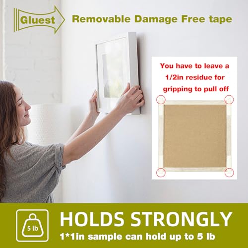Removable Double Sided Tape for Walls,1IN x 20FT Heavy Duty Mounting Tape, No Damage Wall Tape Damage Free Adhesive Strips Picture Hanging Strips Poster Strips Decor Home Office School Dorm - size: 1in x 20ft
