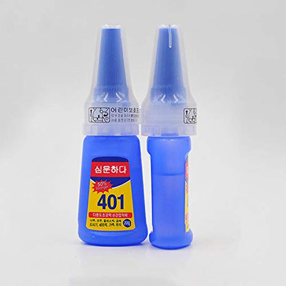 Super Glue Dries Instantly, 401 Strong Instant Adhesive Bond Transparent All-Purpose Universal for Plastic Wood Metal Rubber Leather Manicure DIY Crafts（20g/0.7oz）
