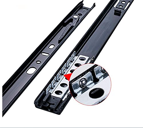 WANLIAN 1 Pair Drawer Slides 14 Inch 2 Fold Heavy Duty Ball Bearing Full Extension Under-Mount Sliding Drawer Slides - size: 2 Fold 14 Inches
