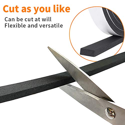 Weather Stripping Door Seal Strip for Doors and Windows, 1In x 1/8In X 33Ft Foam Insulation Tape Self Adhesive,Sound Proof,Weatherstrip,Pipe Cooling, Air Conditioning Seal Strip - size: W:1In xT: 1/8In XL: 33Ft